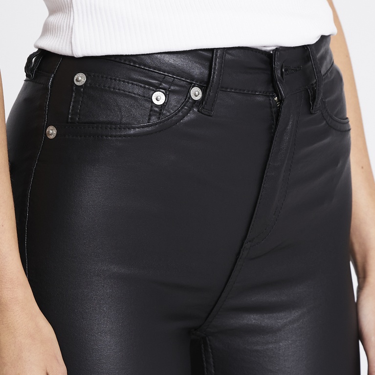 High waist skinny jeans "Snake" Coated Black